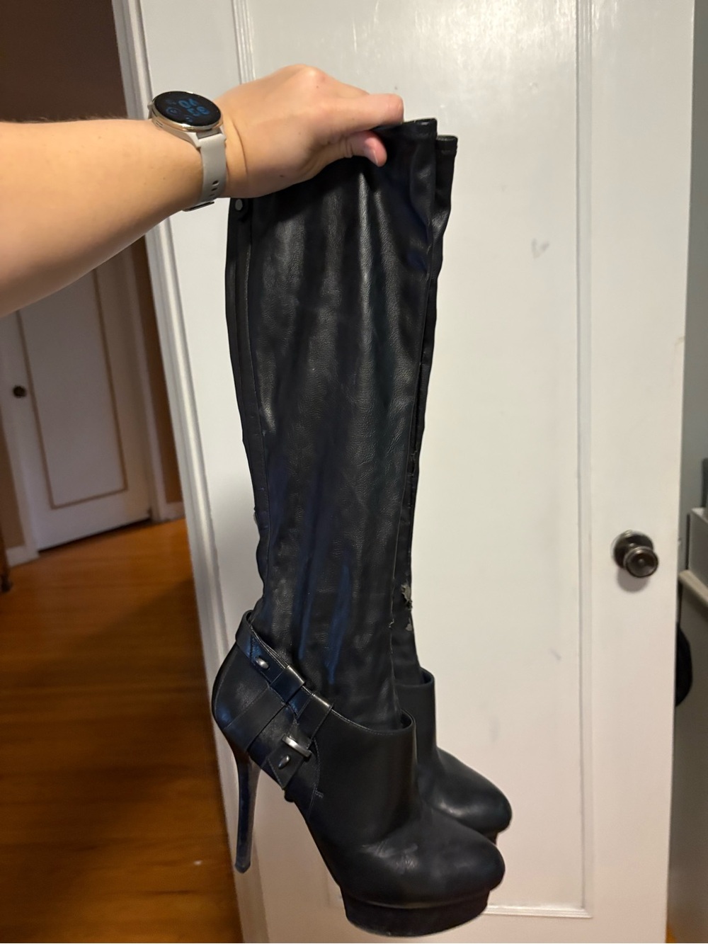 Guess by Marciano Women's Black Knee-High Platform Heel Boots